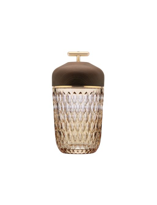 DARK WOOD AMBER PORTABLE LAMP