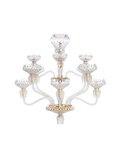 12-LIGHT SATIN-FINISHED GOLDEN FINISH CHANDELIER