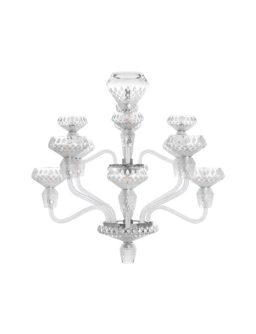 FOLIA 12-LIGHT SATIN-FINISHED CHROME-PLATED FINISH CHANDELIER