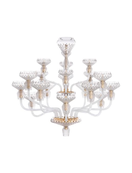 18-LIGHT SATIN-FINISHED GOLDEN FINISH CHANDELIER