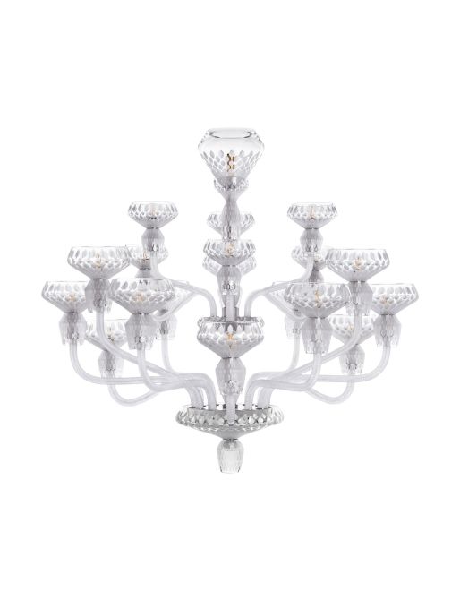 18-LIGHT SATIN-FINISHED CHROME-PLATED FINISH CHANDELIER