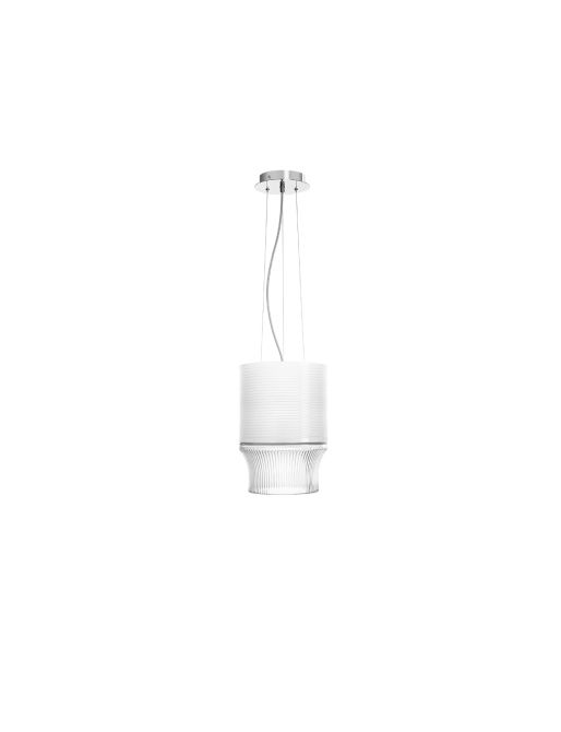 LAMPADA A SOSPENSIONE GRANDE PARALUME IN CRISTALLO FINITURA CROMATA  