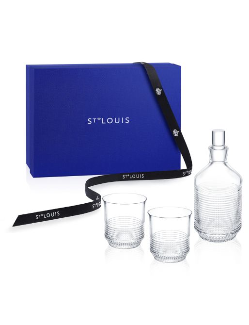 SET CARAFFA ROTONDA + 2 BICCHIERI CILINDRICI GRANDI