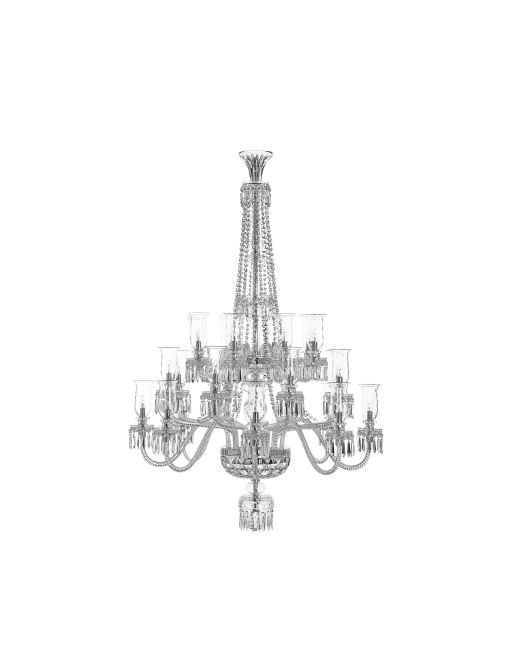 LUSTRE LONG 24 LUMIÈRES VERRINES MARY