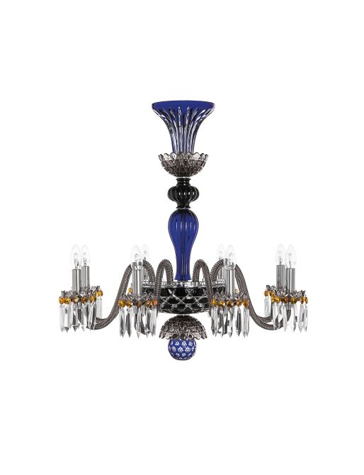 ARLEQUIN 8L DARK-BLUE BLACK F-GREY CHANDELIER