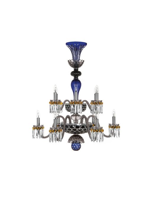 ARLEQUIN 12L DARK-BLUE BLACK F-GREY CHANDELIER