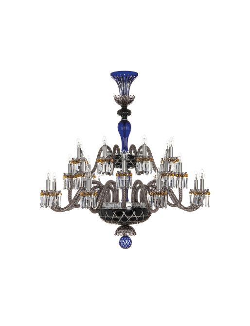 ARLEQUIN 24L DARK-BLUE BLACK F-GREY CHANDELIER