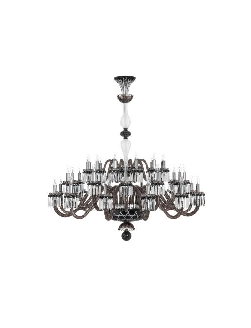 ARLEQUIN 36L BLACK SATIN-FINISHED F-GREY CHANDELIER