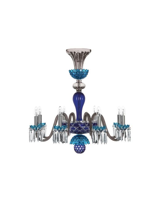 ARLEQUIN 8L SKY-BLUE DARK-BLUE F-GREY CHANDELIER