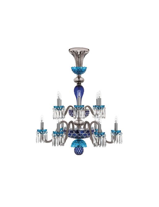ARLEQUIN 12L SKY-BLUE DARK-BLUE F-GREY CHANDELIER