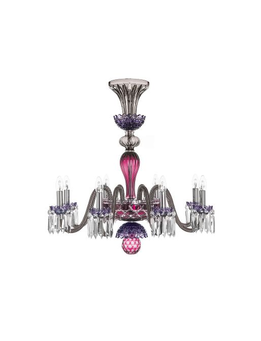 ARLEQUIN 8L AMETHYST PURPLE F-GREY CHANDELIER