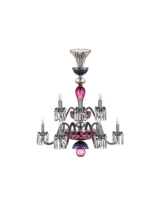 ARLEQUIN 12L AMETHYST PURPLE F-GREY CHANDELIER