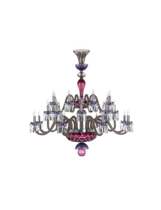 ARLEQUIN 24L AMETHYST PURPLE F-GREY CHANDELIER
