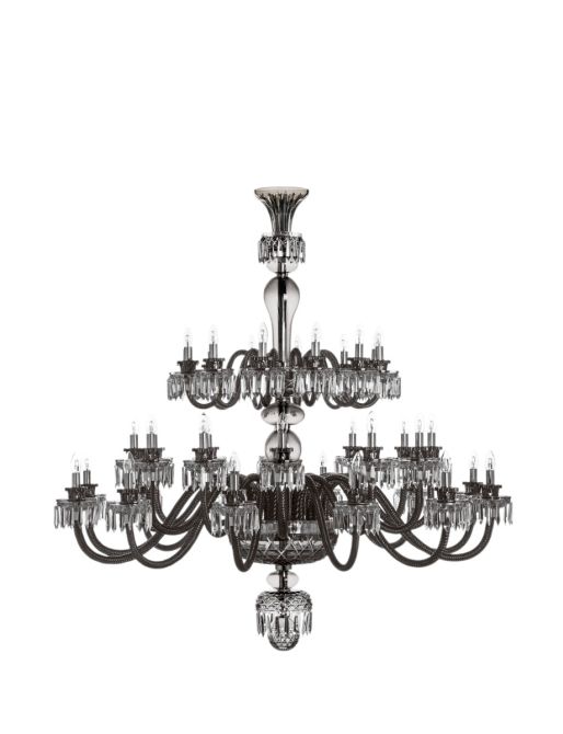 36-LIGHT FLANNEL-GREY LONG CHANDELIER 