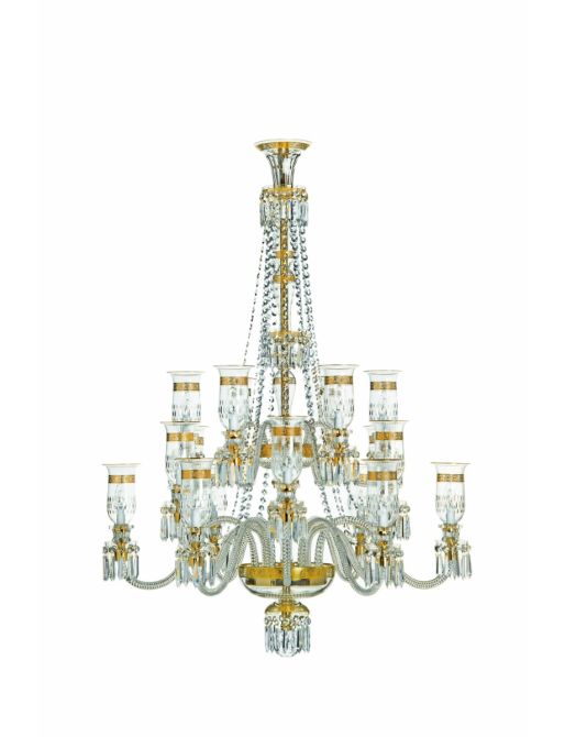 LUSTRE 18 LUMIÈRES DÉCOR OR