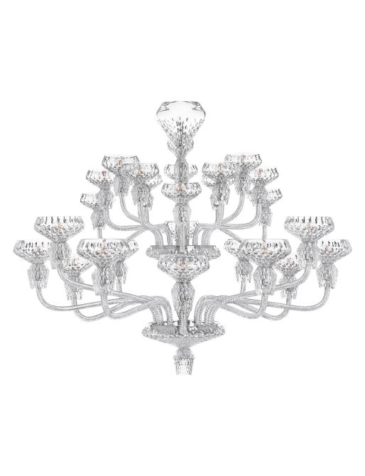 LUSTRE 24 LUMIÈRES FINITION CHROMÉE