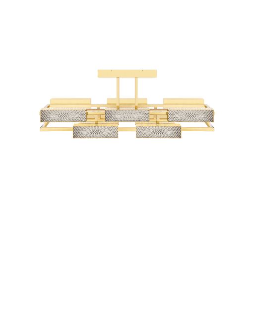 VIBRATION 10L 1400X550 PALE GOLD FINISH CHANDELIER