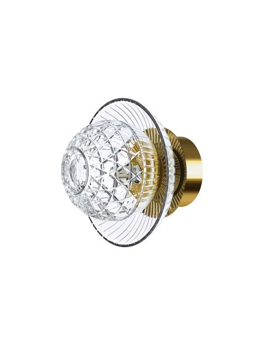 APPLIQUE IP44 FINITURA ORO E COPPA TRASPARENTE