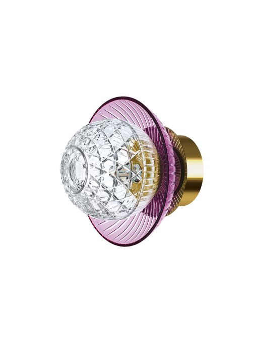 APPLIQUE IP44 FINITURA ORO E COPPA AMETISTA