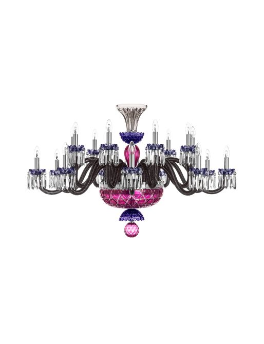 ARLEQUIN HORIZONTAL 18L AMETHYST PURPLE F-GREY CHANDELIER