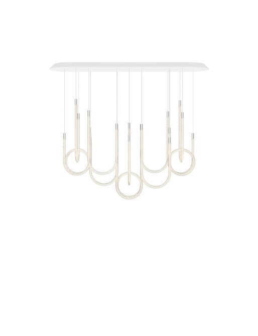 LUSTRE 10 LUMIÈRES HORIZONTAL COURT