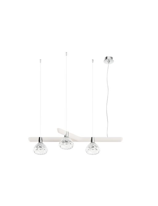 3L RIGHT UNIT WHITE WOOD PENDANT LIGHT