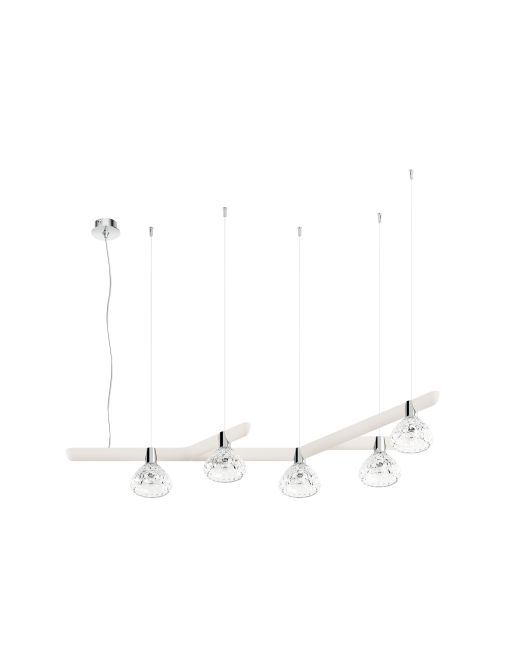 5L 45° UNIT WHITE WOOD PENDANT LIGHT