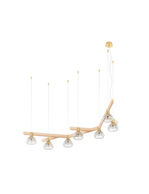 7L 45° UNIT CLEAR WOOD PENDANT LIGHT