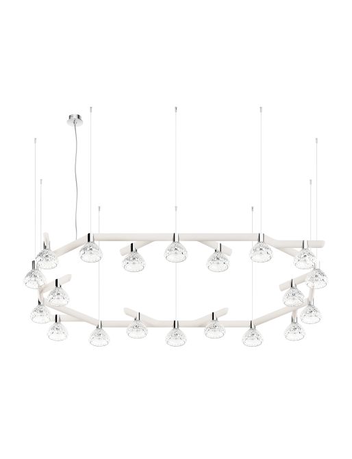 20L OVAL UNIT WHITE WOOD PENDANT LIGHT