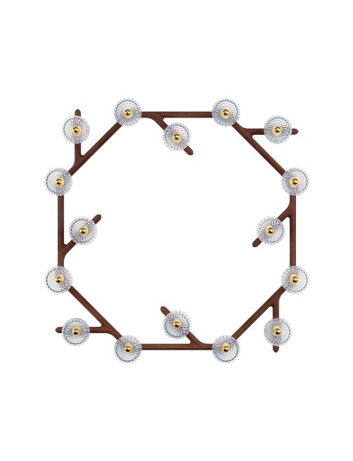 16L CIRCULAR UNIT DARK WOOD SCONCE