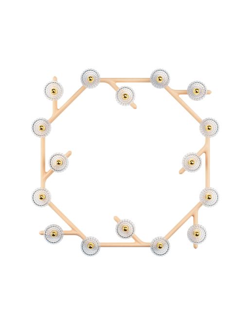 16-FLAMMIGE WANDLEUCHTE HOLZ HELL, RUND