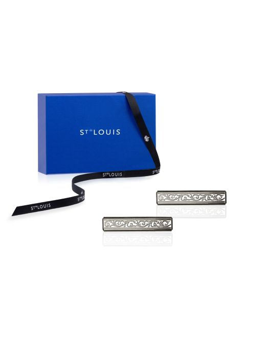 COFFRET 2 PORTE-COUTEAU / PORTE-BAGUETTES PLATINE