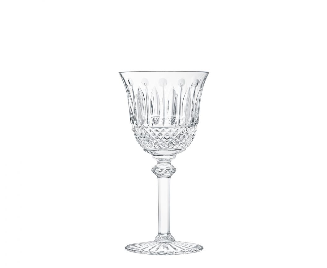 Set of 2 French wine glasses with Versailles design