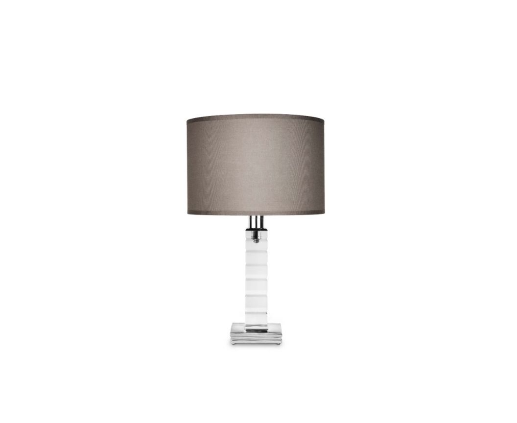 FLANNEL GREY LAMPSHADE TABLE LAMP