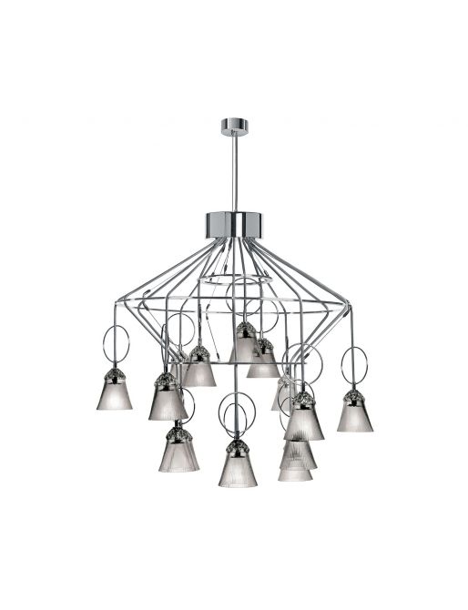 15-LIGHT FLANNEL-GREY CHANDELIER