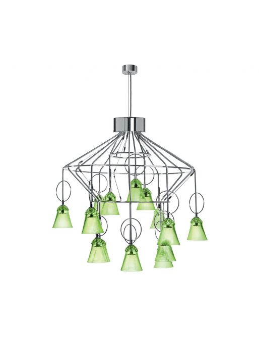 15-LIGHT CHARTREUSE-GREEN CHANDELIER