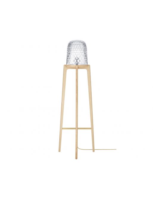 CLEAR WOOD FLOOR LAMP