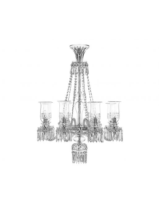 8-LIGHT LONG CHANDELIER PLATINUM RIM APOLLO HURRICANES