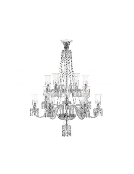 18-LIGHT LONG CHANDELIER GOLD RIM APOLLO HURRICANES