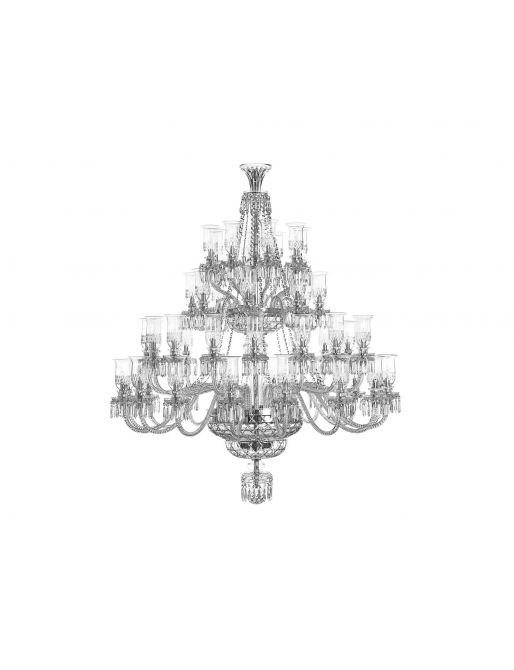LUSTRE COURT 48 LUMIÈRES VERRINES APOLLO