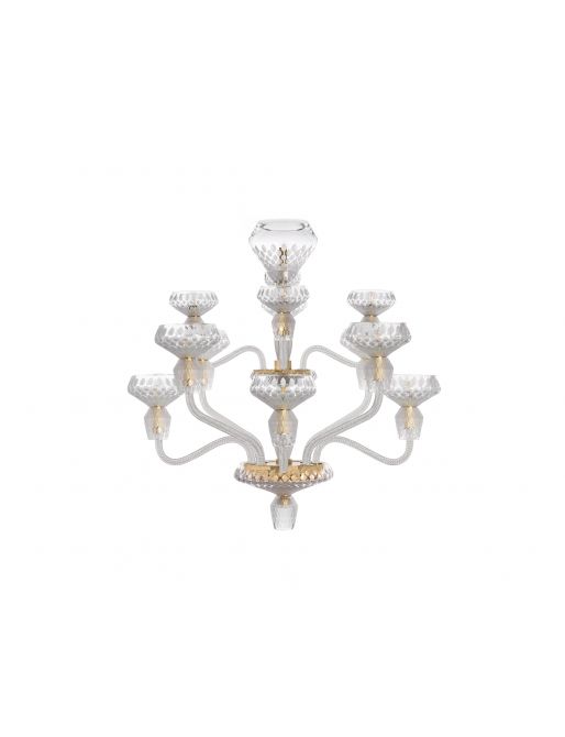 12-LIGHT SATIN-FINISHED GOLDEN FINISH CHANDELIER