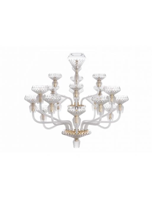 18-LIGHT SATIN-FINISHED GOLDEN FINISH CHANDELIER