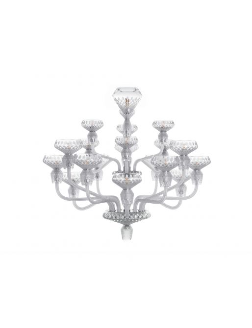 18-LIGHT SATIN-FINISHED CHROME-PLATED FINISH CHANDELIER