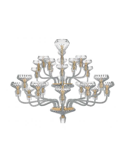 24-LIGHT GOLDEN FINISH CHANDELIER