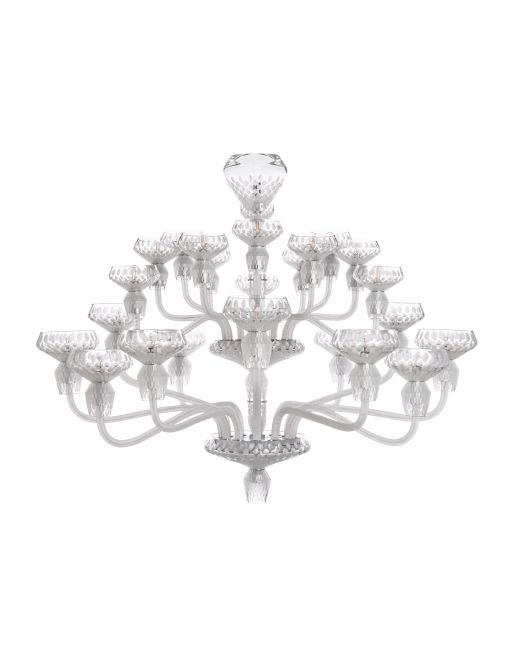 24-LIGHT SATIN-FINISHED CHROME-PLATED FINISH CHANDELIER