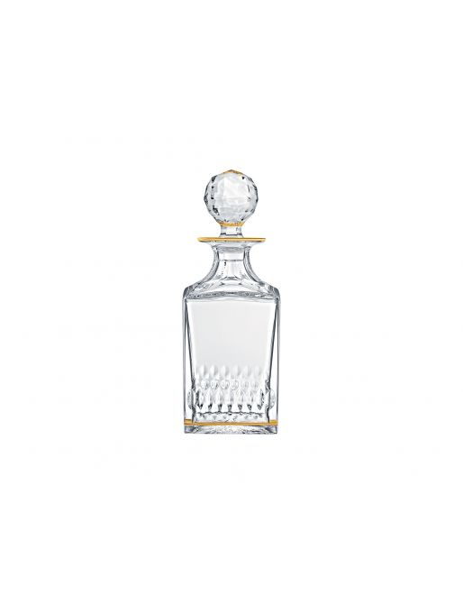 SQUARE DECANTER GOLD RIM