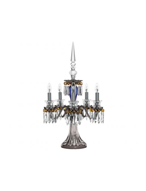 Saint-Louis Crystal Arlequin 12-Light Chandelier Sky Blue and Dark Blue