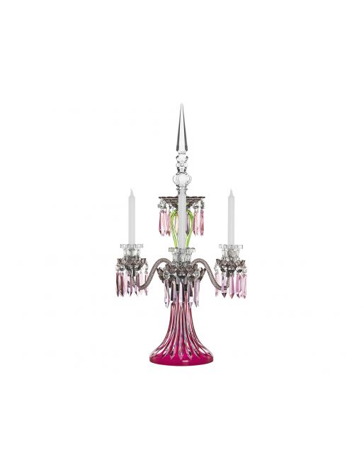CANDELABRE 3 BOUGIES AMETHYSTE CHARTREUSE FLANELLE