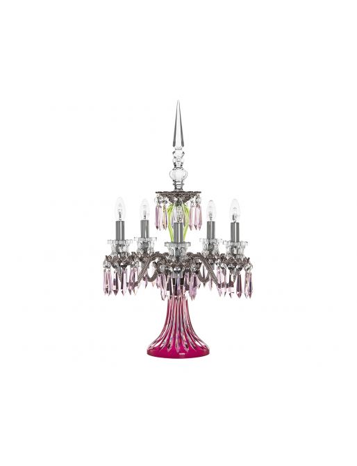CANDELABRE 5 LUMIERES AMETHYSTE CHARTREUSE FLANELLE