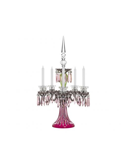 CANDELABRE 5 BOUGIES AMETHYSTE CHARTREUSE FLANELLE